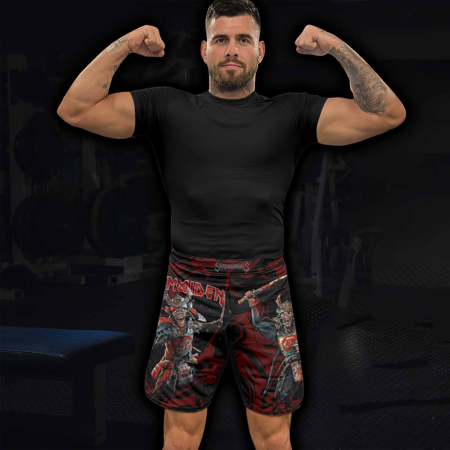 Iron Maiden Senjutsu Samurai Eddie Fight Shorts - lifestyle view