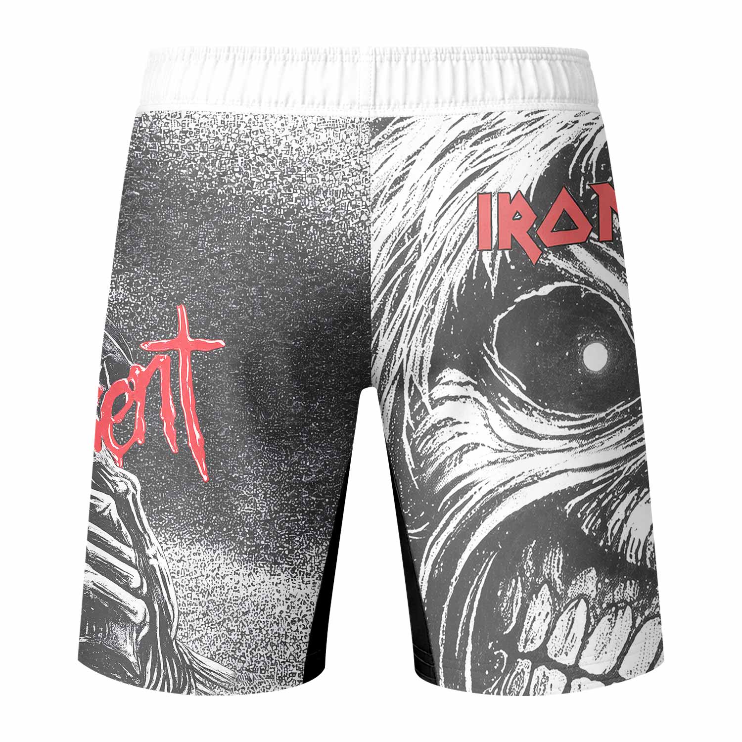 Iron Maiden Killers Fight Shorts - back view mockup