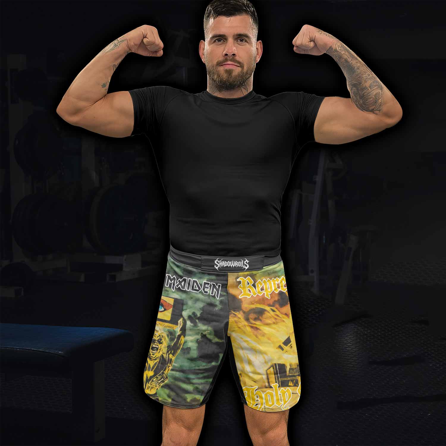 Iron Maiden Holy Smoke Fight Shorts - lifestyle view