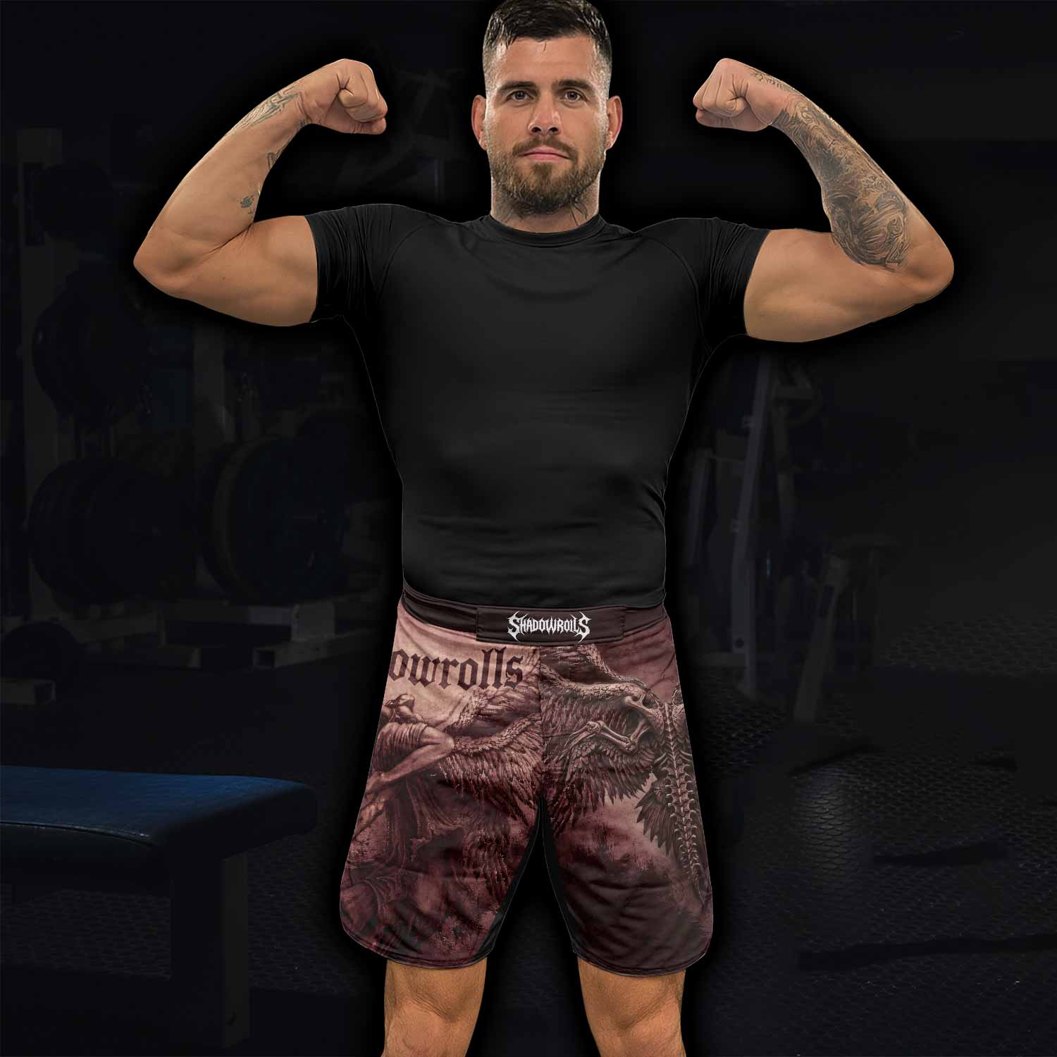 Bones of Grace Dark Angel Fight Shorts - lifestyle view