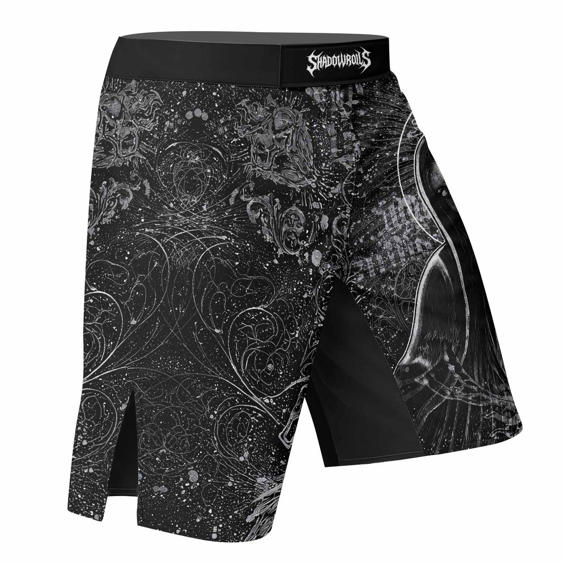 Virgin Mary Fight Shorts - right side mockup