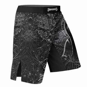 Virgin Mary Fight Shorts - right side mockup