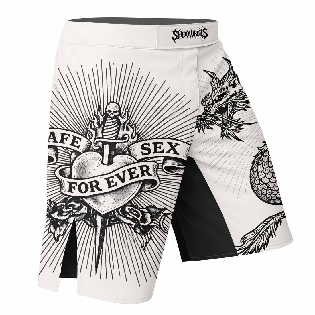 Dragon Tattoo Fight Shorts - right side mockup