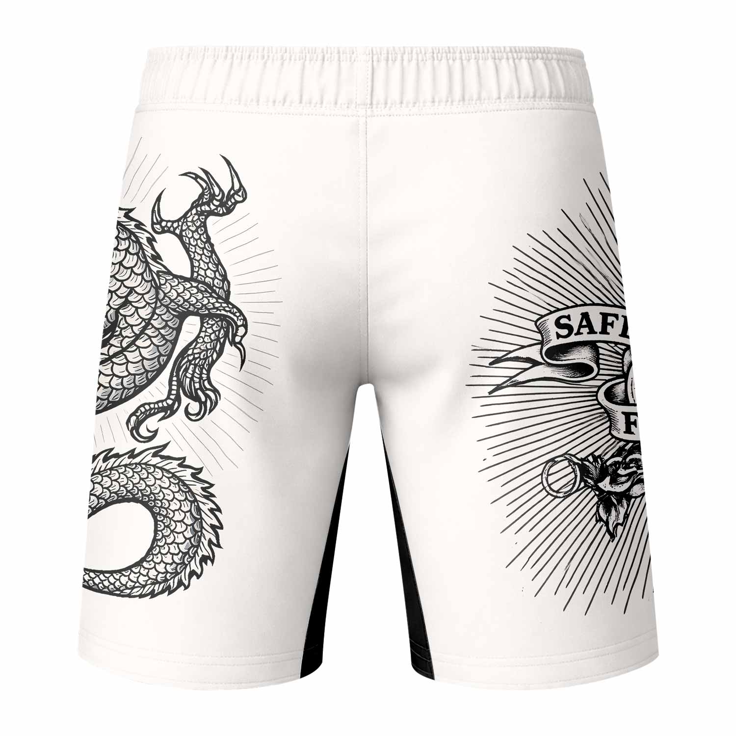 Dragon Tattoo Fight Shorts - back view mockup