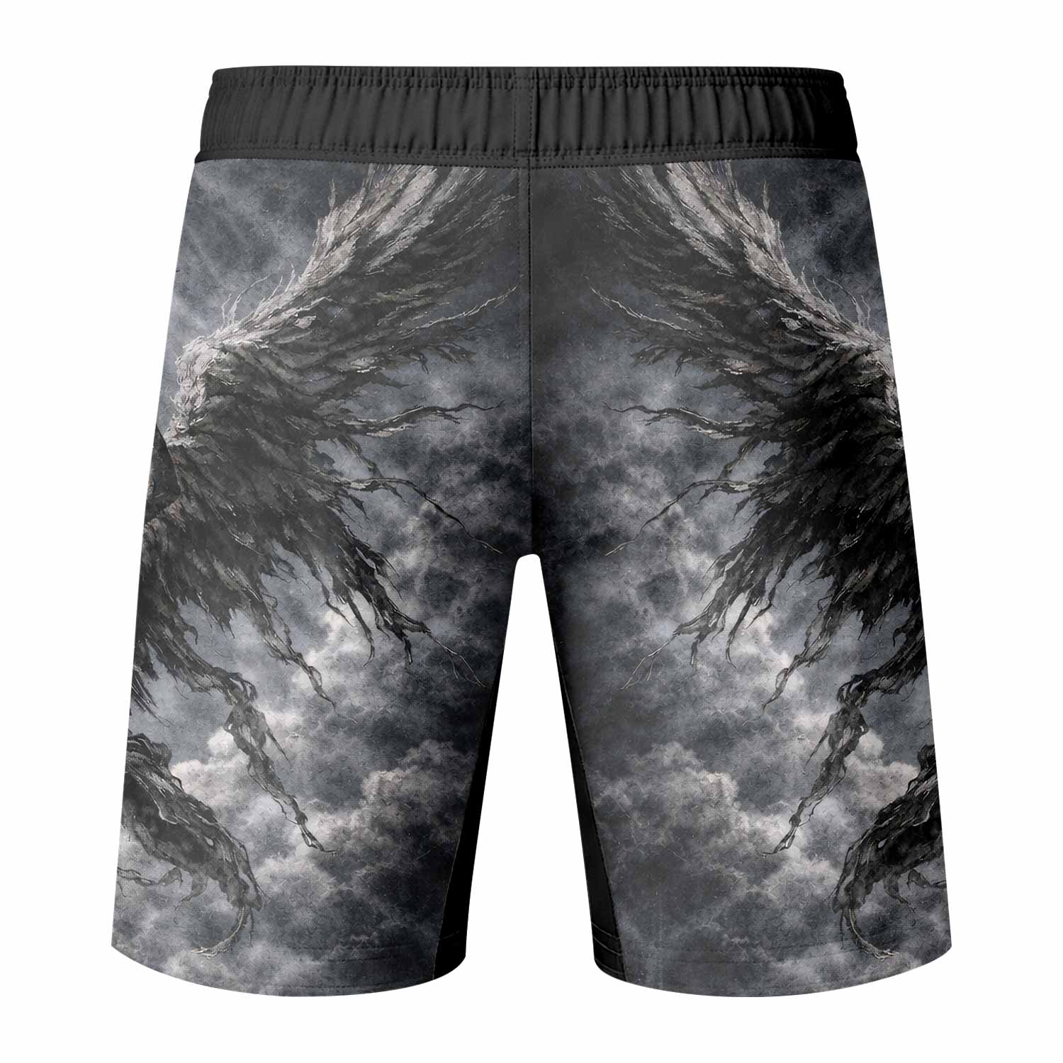Fallen Angels Fight Shorts - back view mockup