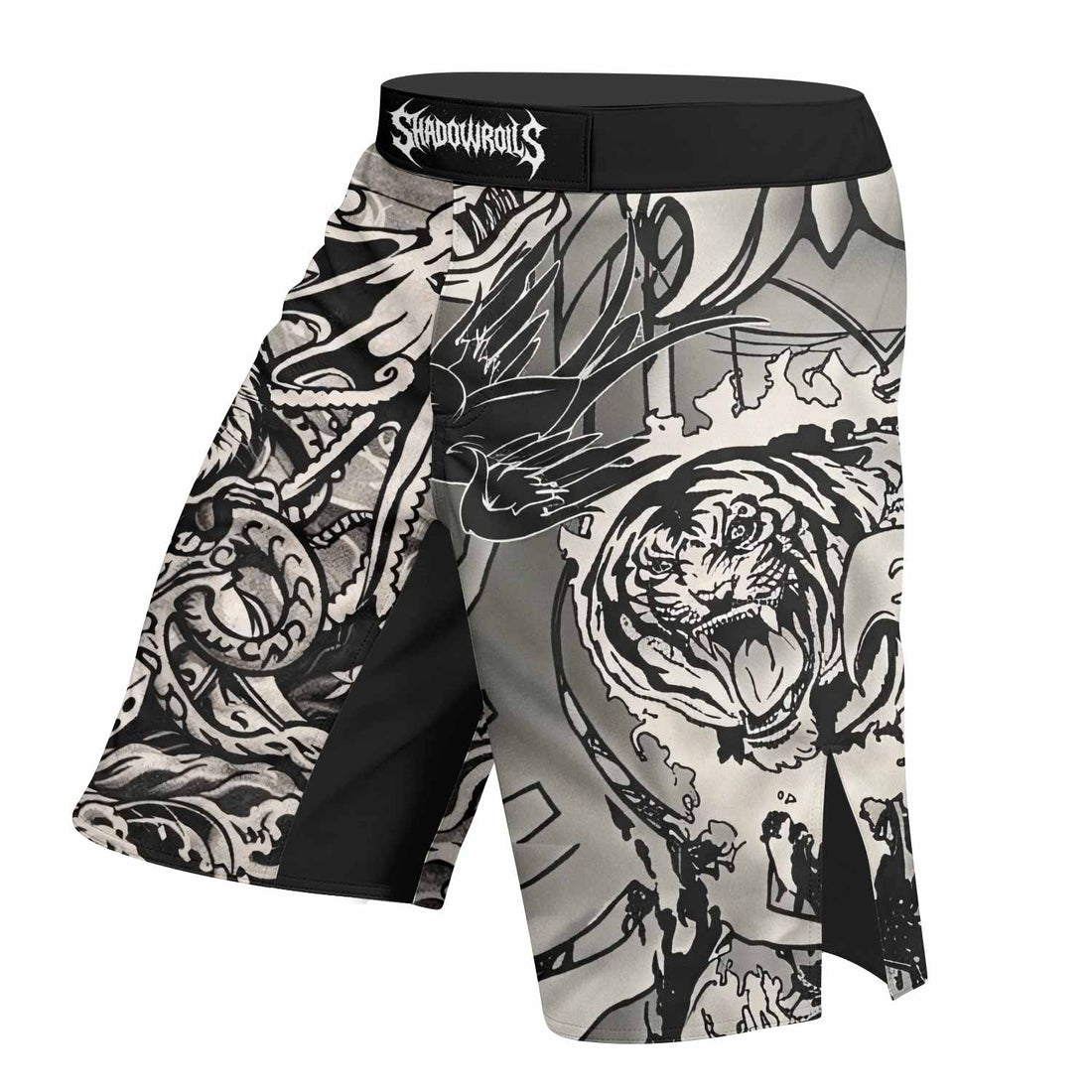 Savage Ocean Irezumi Fight Shorts - right side mockup