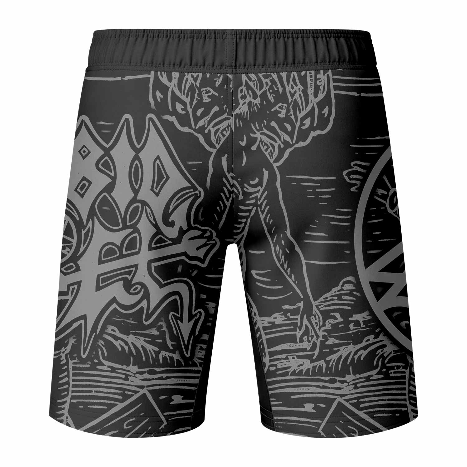 Morbid Angel Unholy Blasphemies Fight Shorts - back view mockup