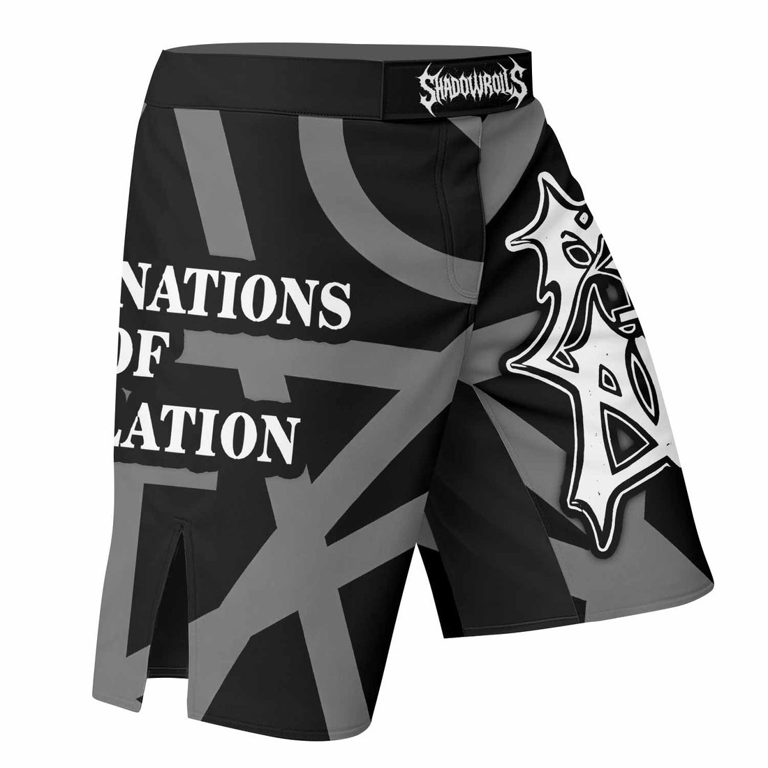 Morbid Angel Abominations of Desolation Fight Shorts - right side mockup