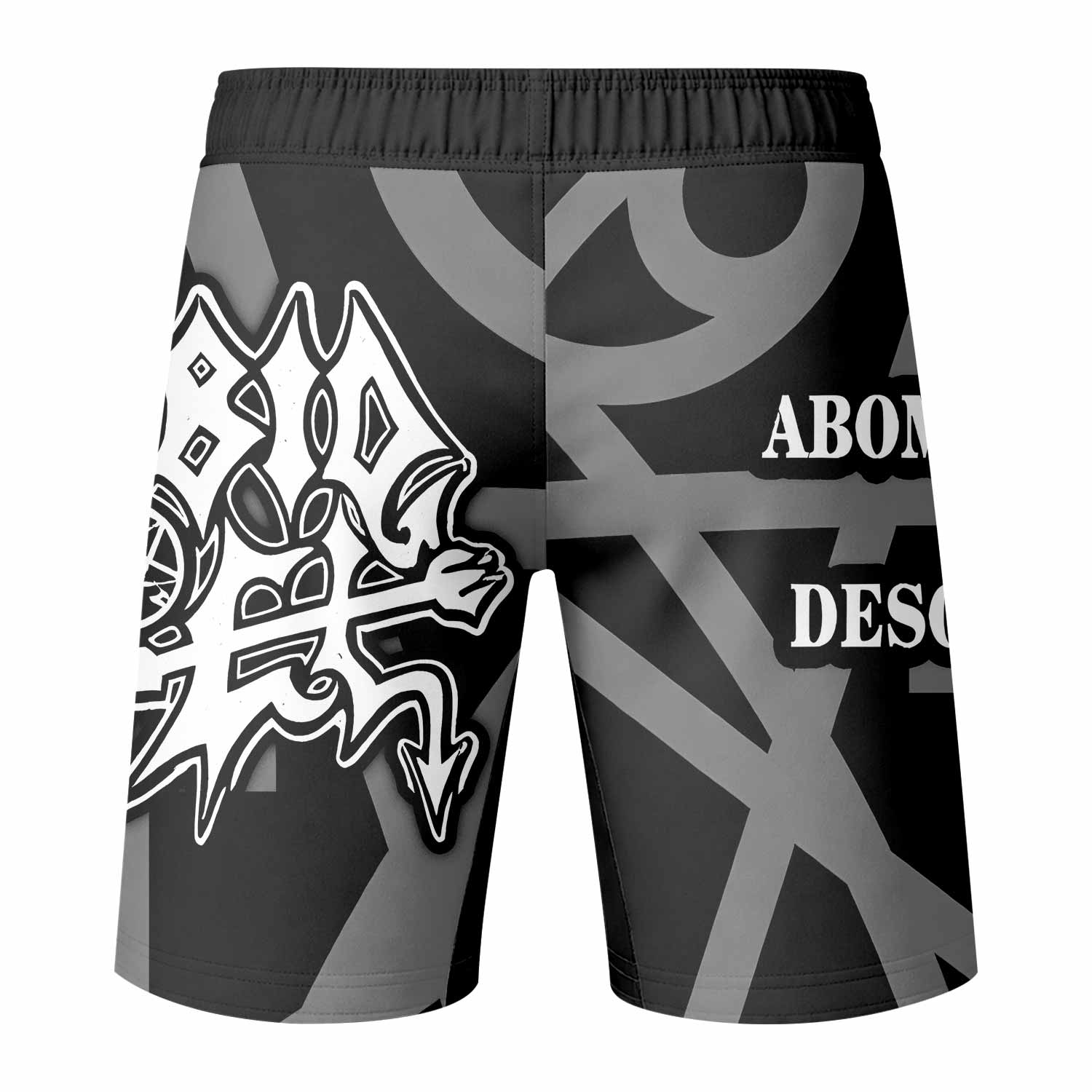 Morbid Angel Abominations of Desolation Fight Shorts - back view mockup