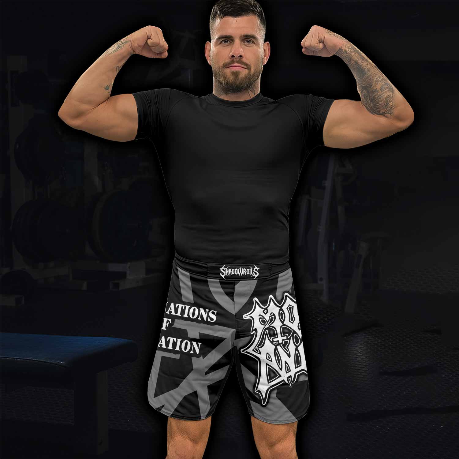 Morbid Angel Abominations of Desolation Fight Shorts - lifestyle view