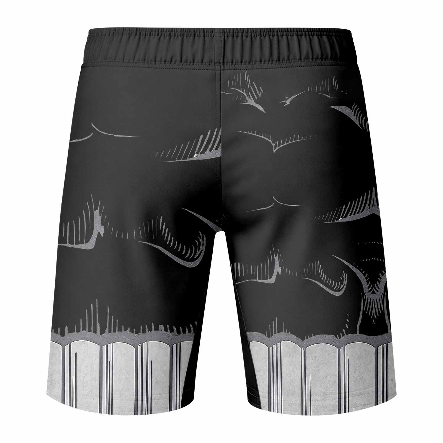 Punisher Skull Tactical Fight Shorts - back view mockup