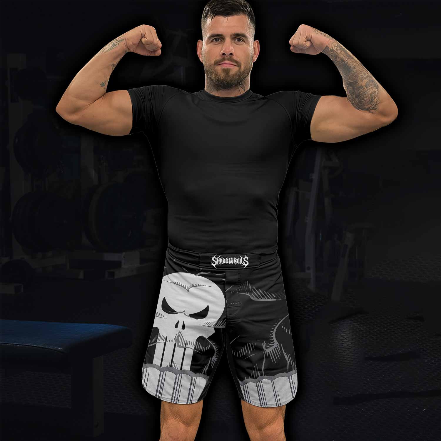 Punisher Skull Tactical Fight Shorts - lifestyle view