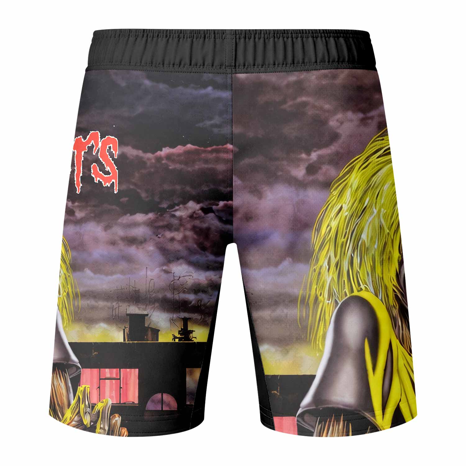 Killers Iron Maiden Fight Shorts - back view mockup