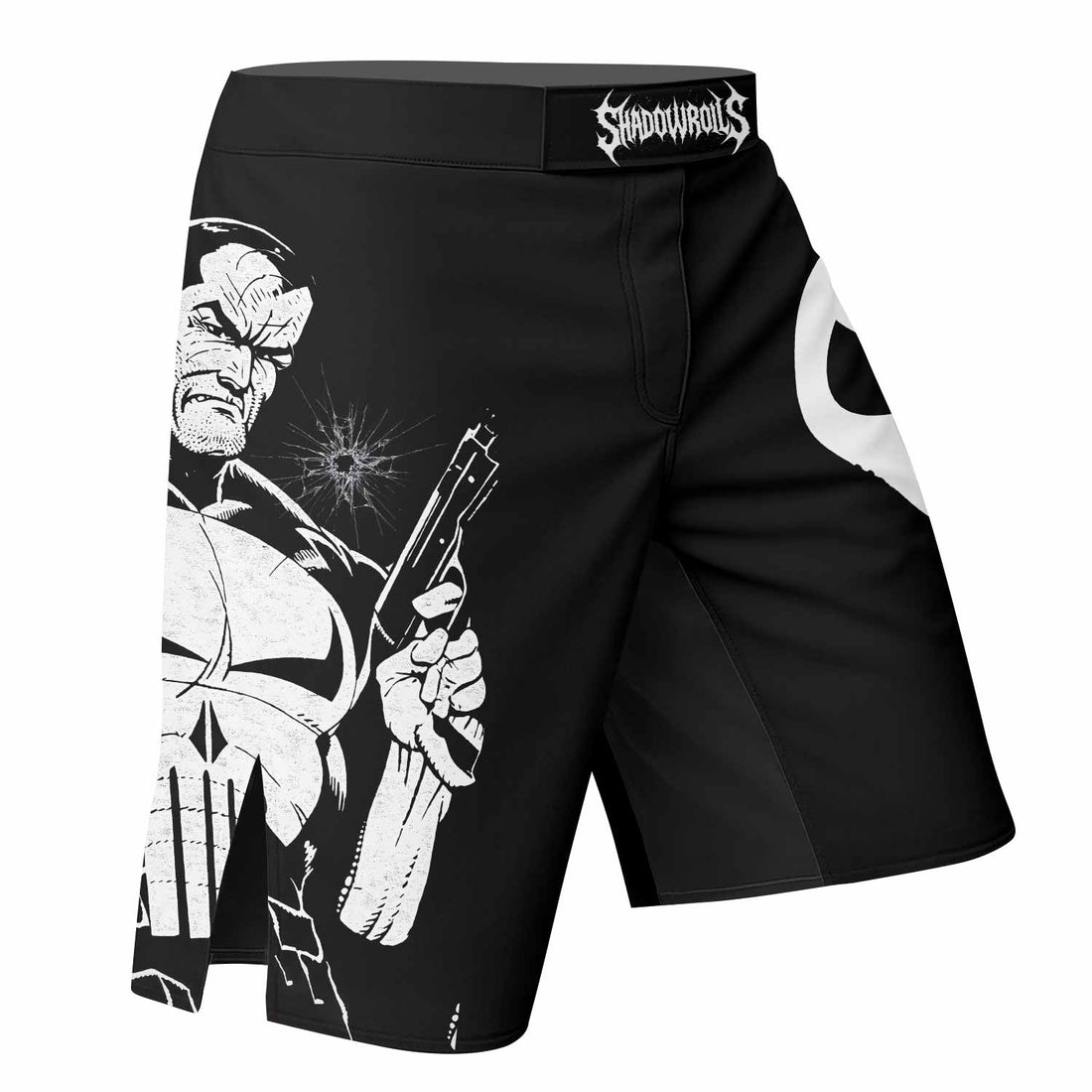The Punisher Comic Frank Castle Fight Shorts - right side mockup