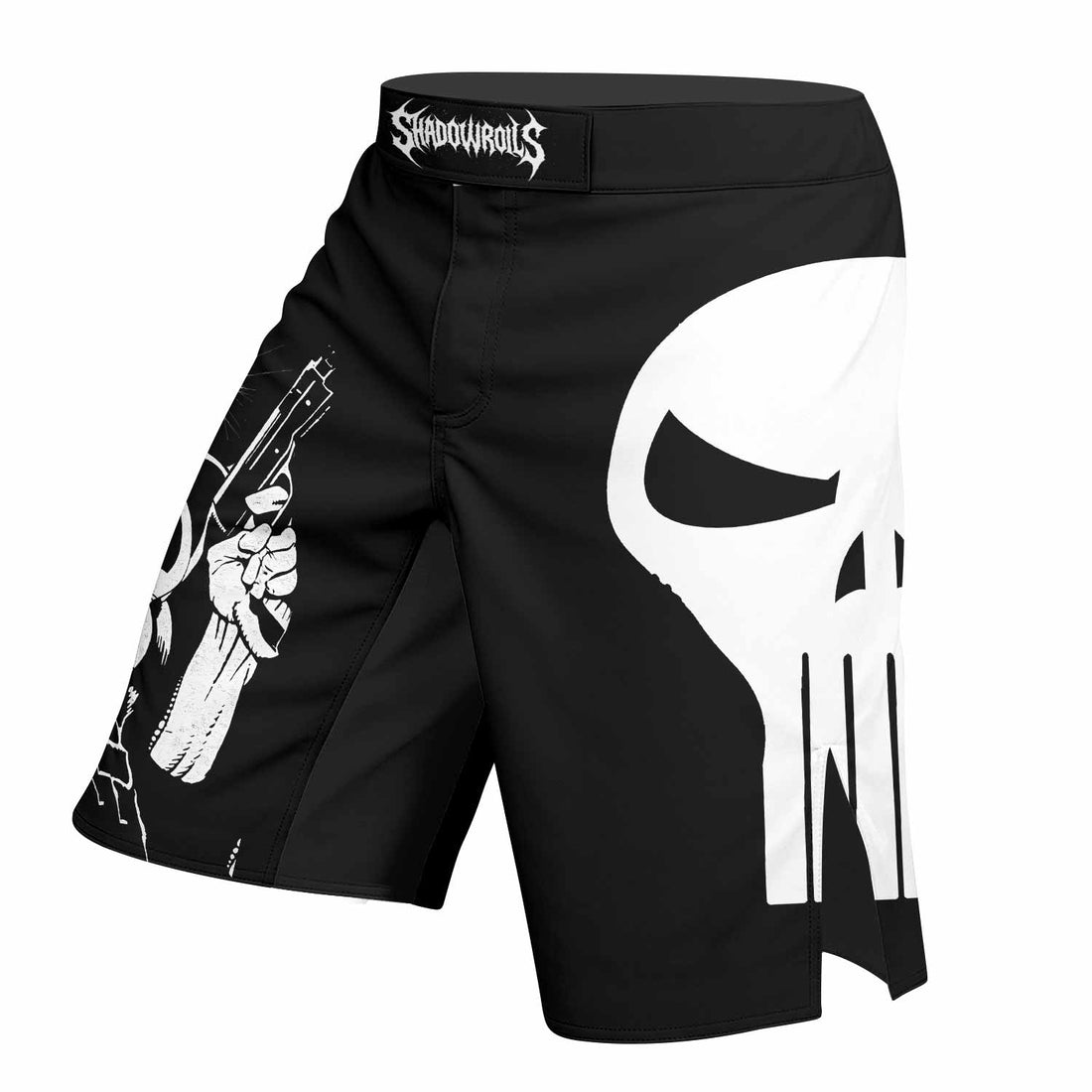 The Punisher Comic Frank Castle Fight Shorts - right side mockup