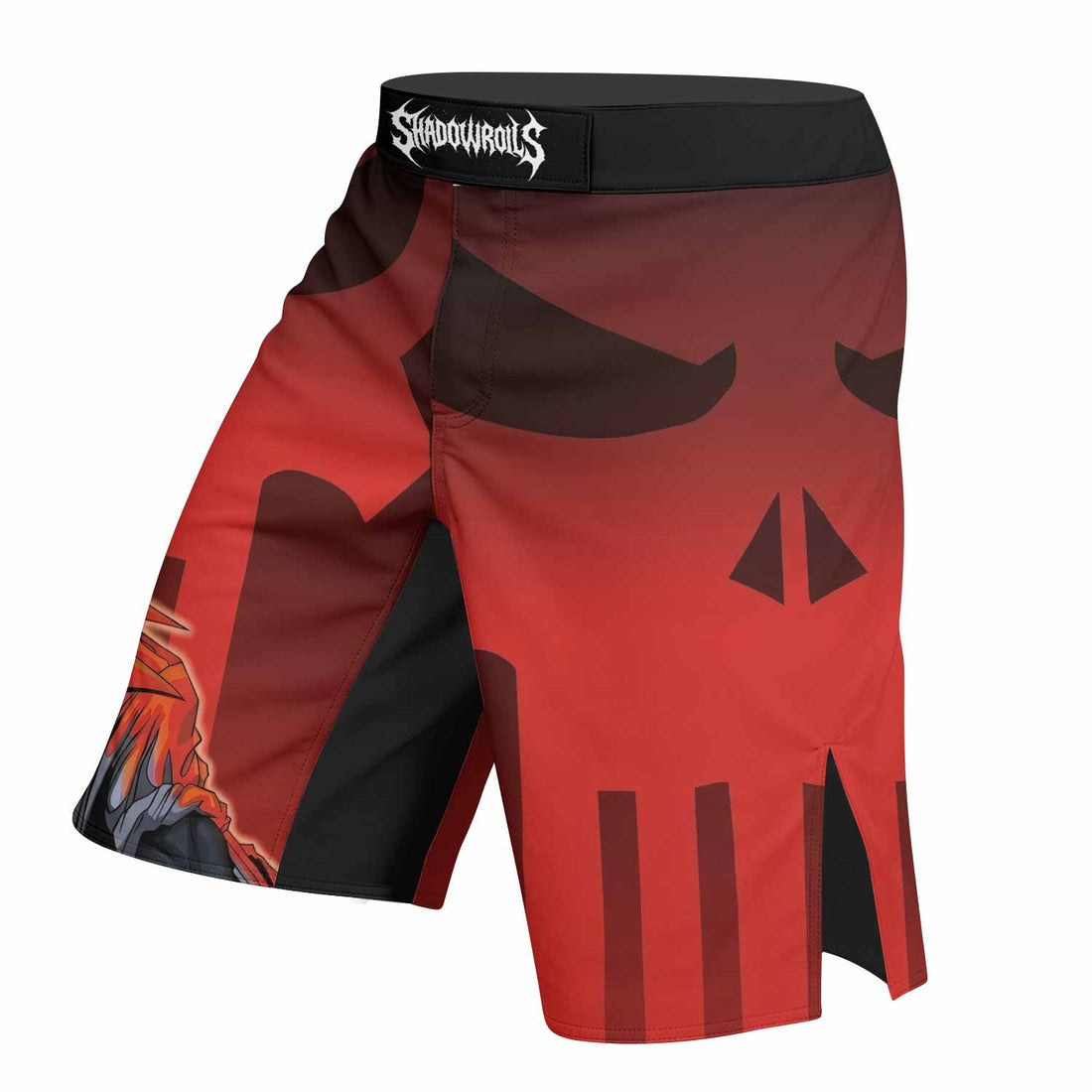 The Punisher Red Frank Castle Fight Shorts - right side mockup