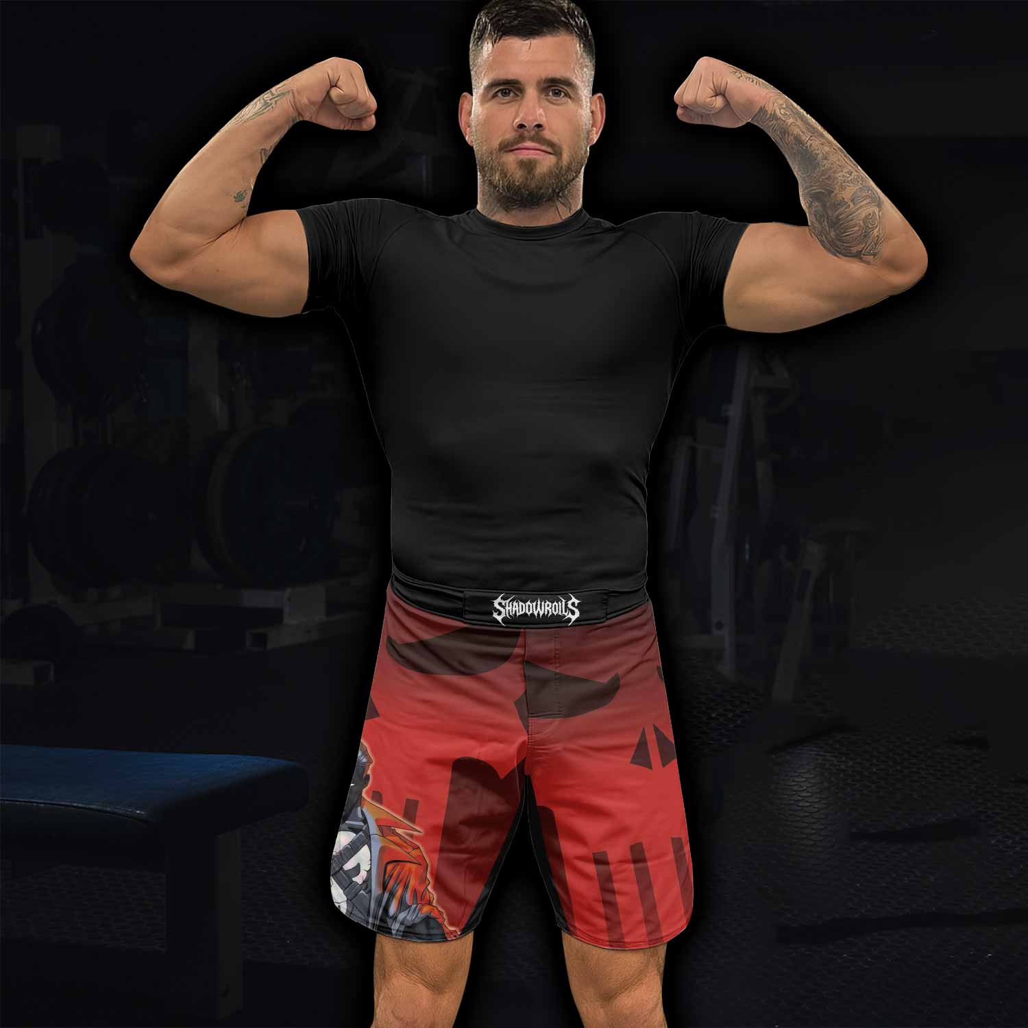 The Punisher Red Frank Castle Fight Shorts - lifestyle view