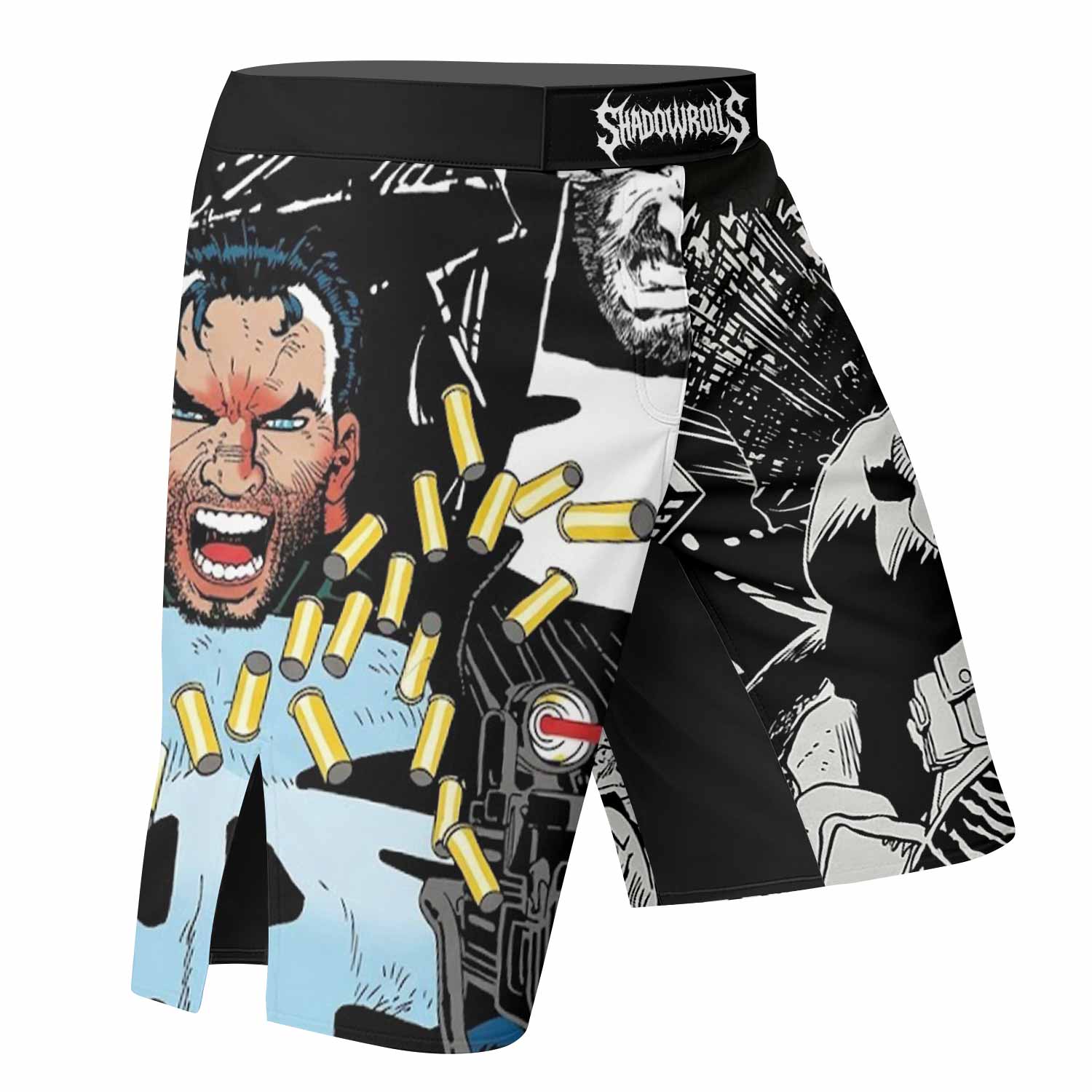 Punisher Bullet Storm Frank Castle Fight Shorts - right side mockup