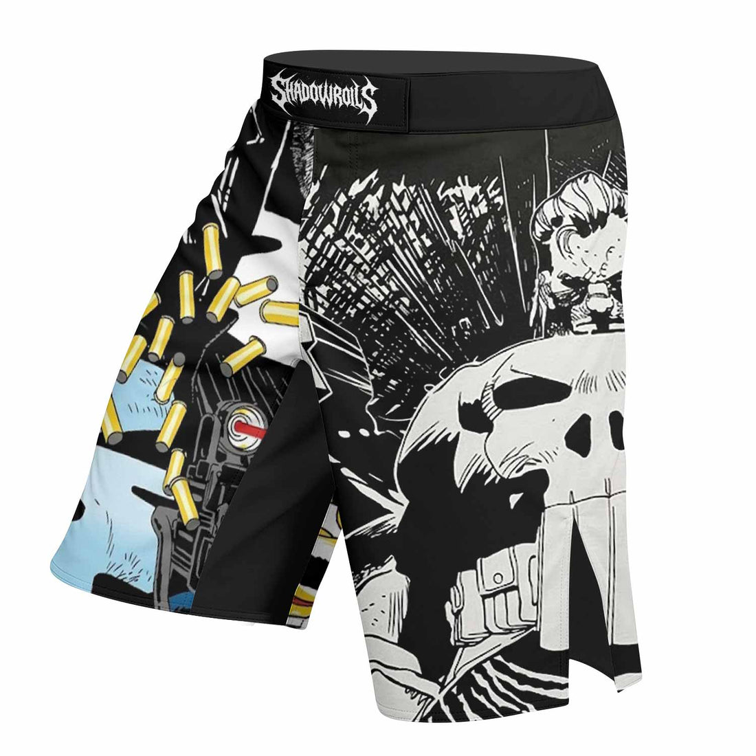 Punisher Bullet Storm Frank Castle Fight Shorts - right side mockup