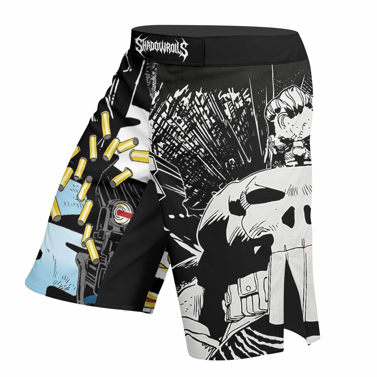 Punisher Bullet Storm Frank Castle Fight Shorts - left side mockup
