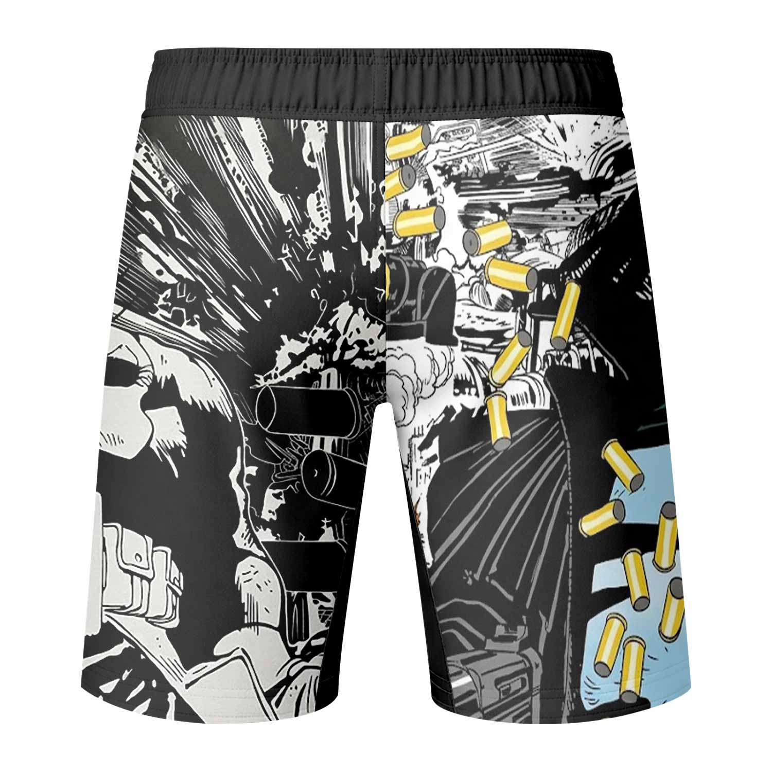 Punisher Bullet Storm Frank Castle Fight Shorts - back view mockup