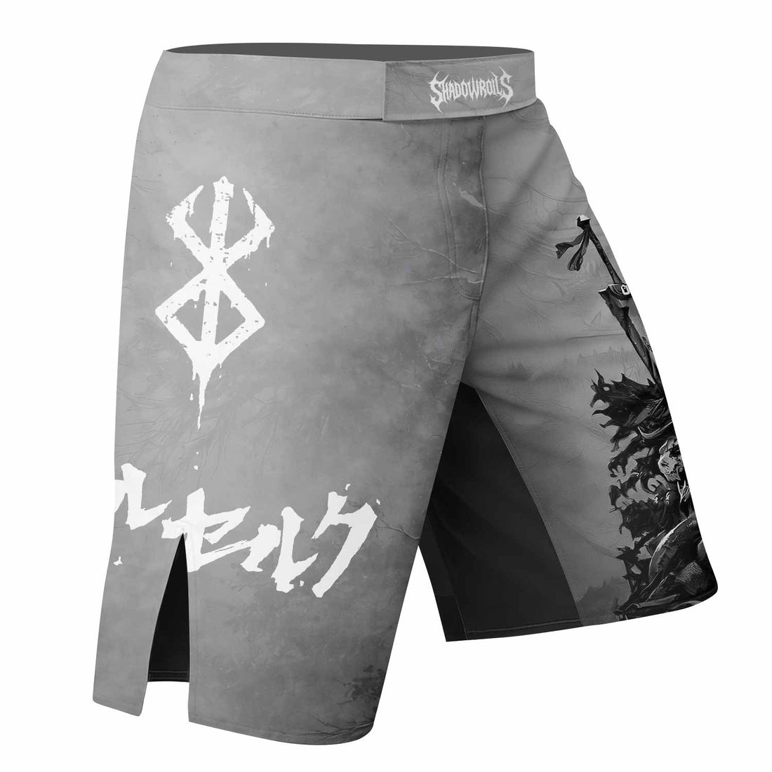 Berserk Guts Sorrow Fight Shorts - right side mockup