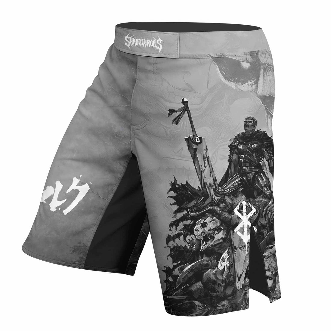 Berserk Guts Sorrow Fight Shorts - right side mockup