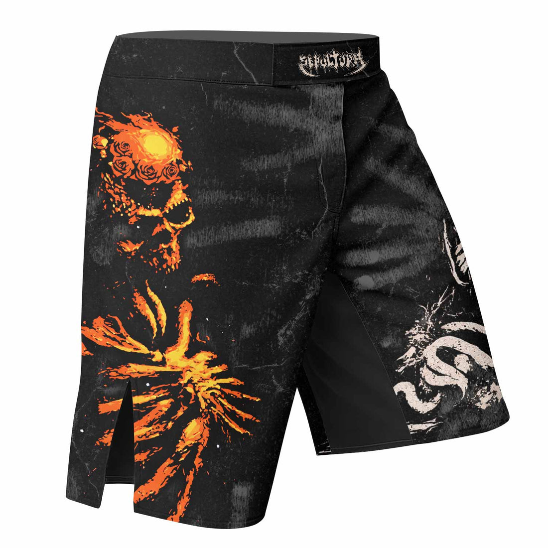 Sepultura Beneath the Remains Fight Shorts - right side mockup