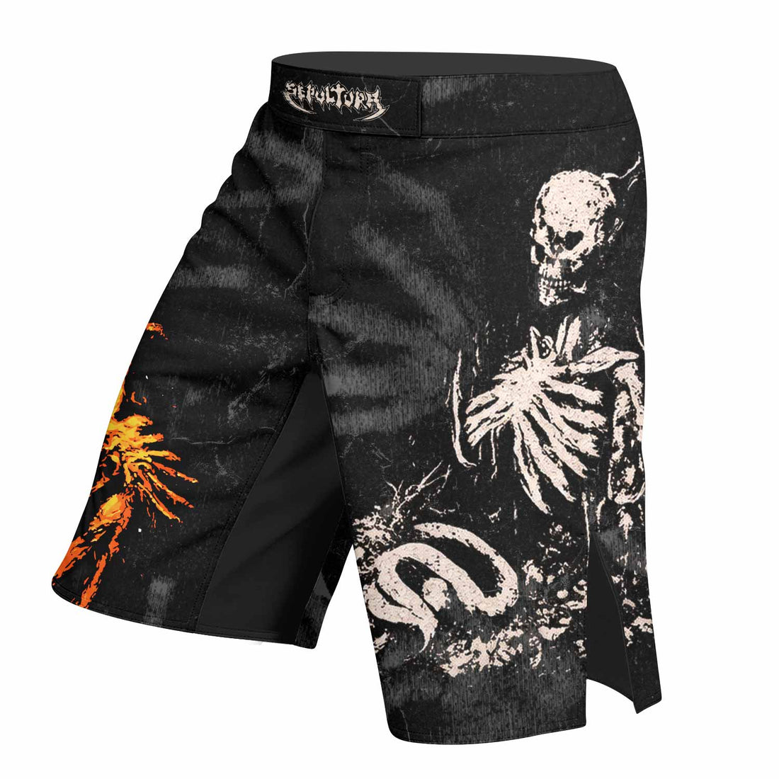 Sepultura Beneath the Remains Fight Shorts - right side mockup