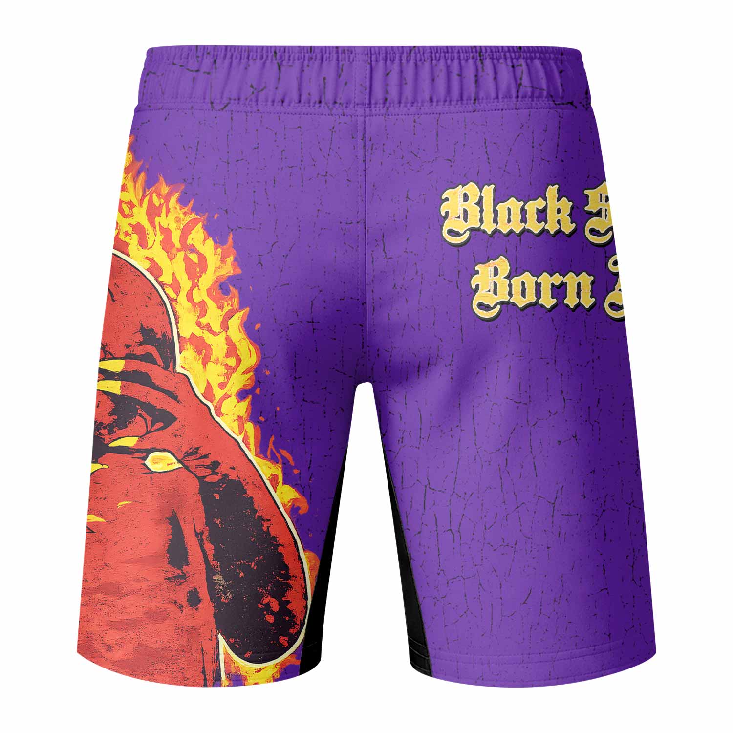 Born Again Black Sabbath Fight Shorts - back view mockup