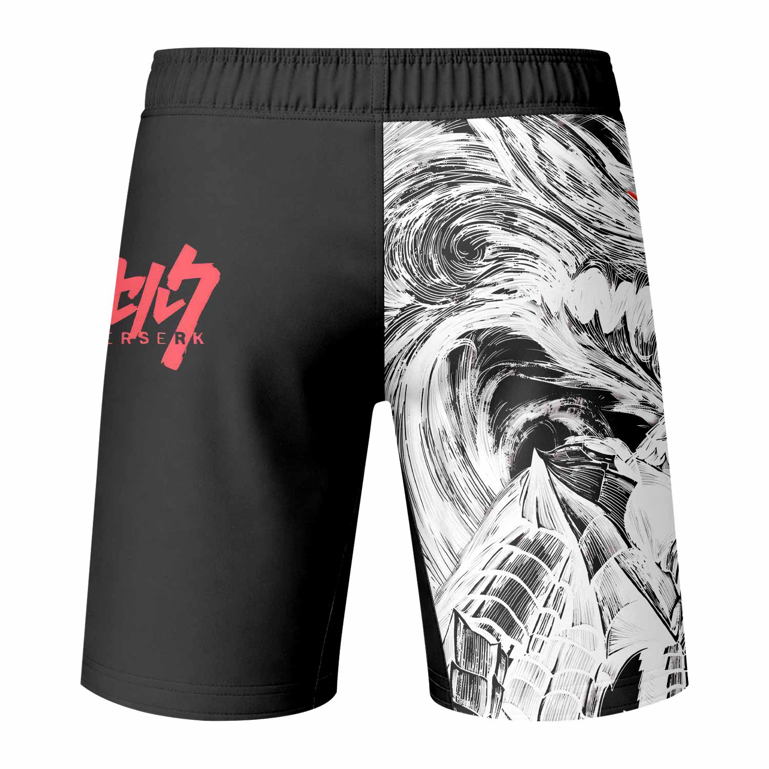 Berserk Guts Berserker Armor Fight Shorts - back view mockup