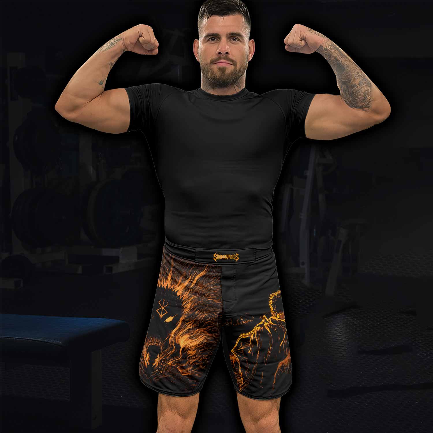 Beast of Darkness Berserk Fight Shorts - lifestyle view