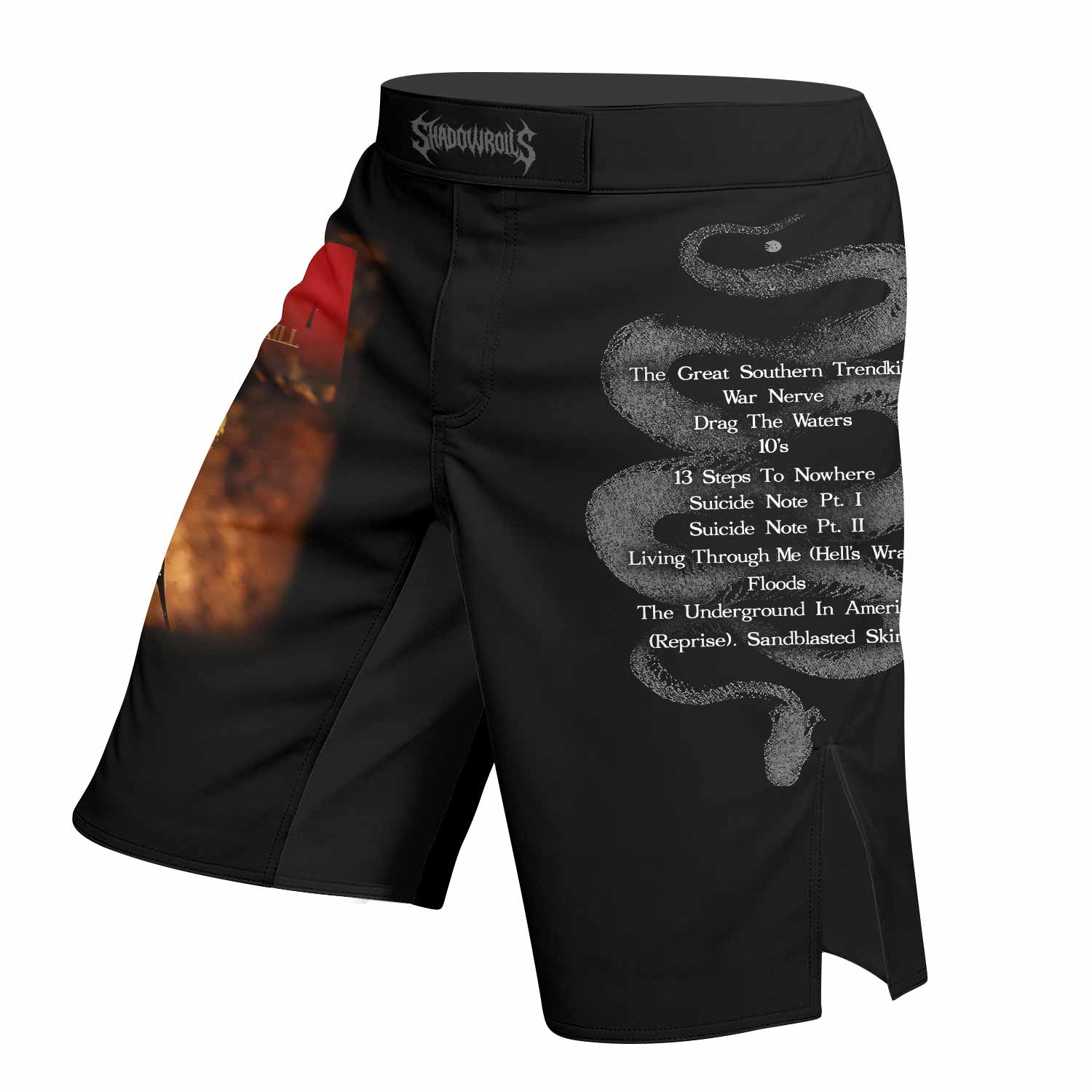 Pantera The Great Southern Trendkill Fight Shorts - left side mockup