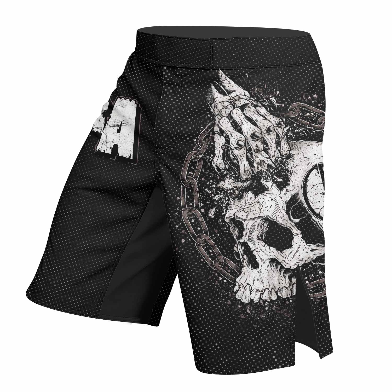 Pantera Walk Skull Fight Shorts - left side mockup