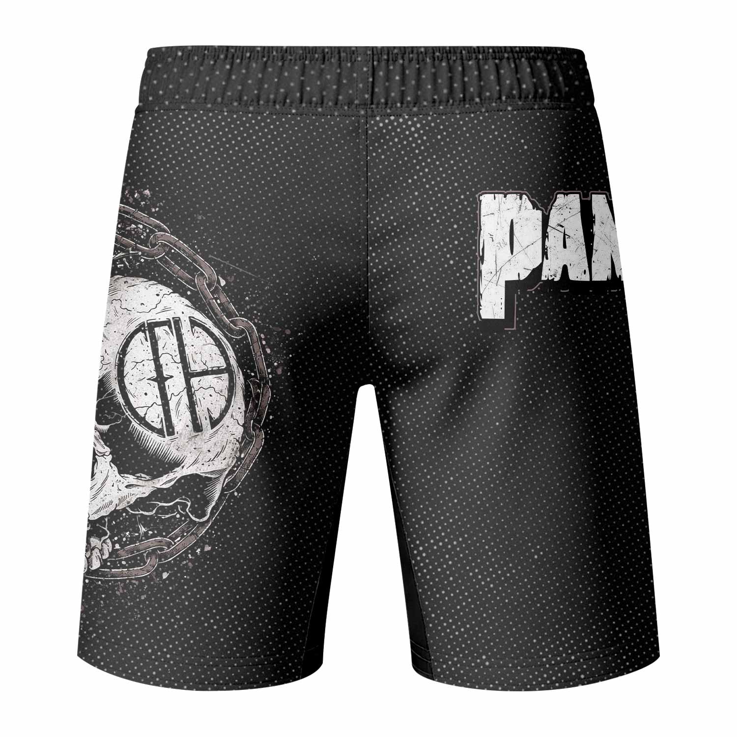 Pantera Walk Skull Fight Shorts - back view mockup