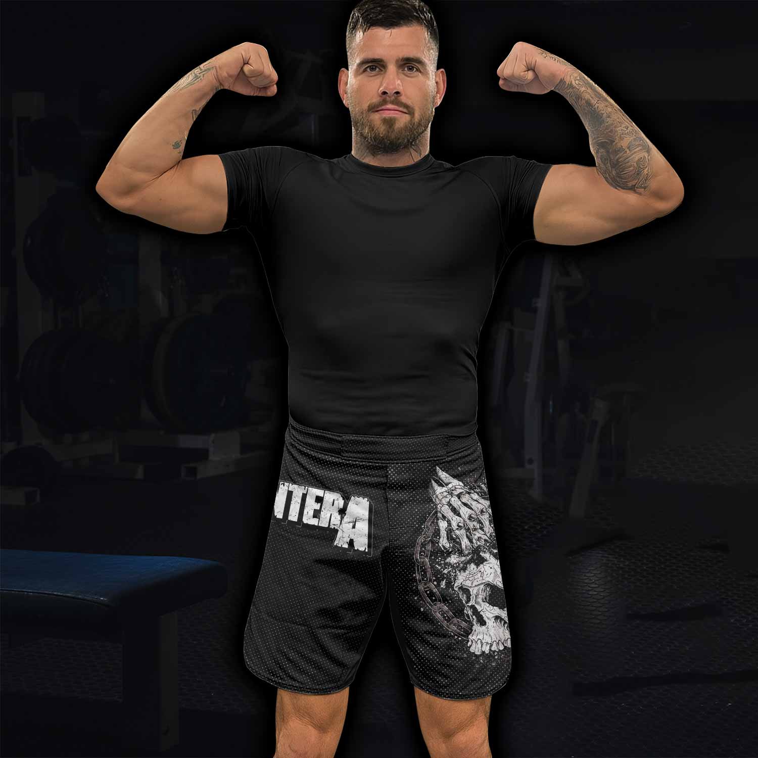 Pantera Walk Skull Fight Shorts - lifestyle view