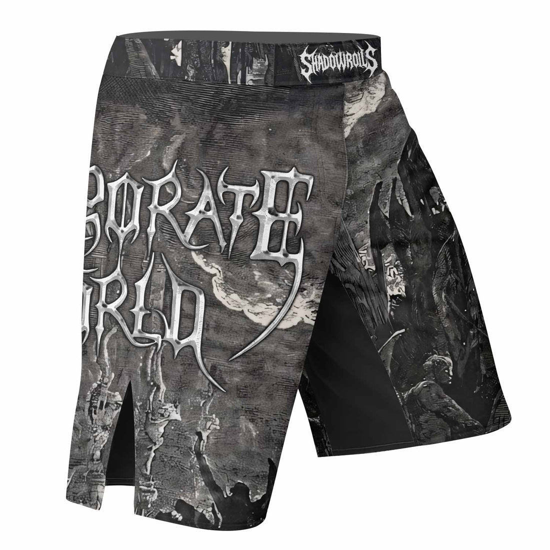 Corporate World Paradise Lost Fight Shorts - right side mockup