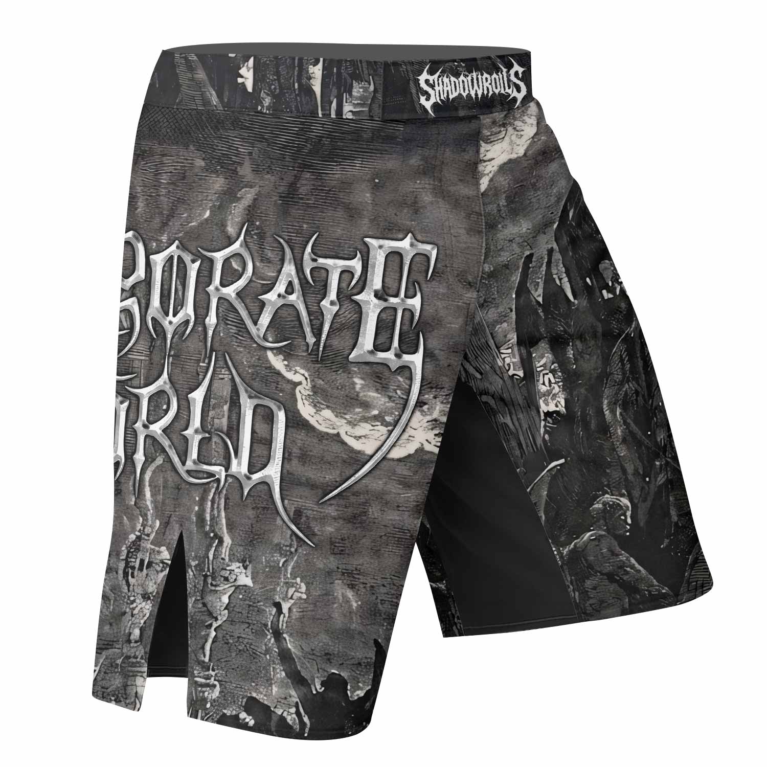 Corporate World Paradise Lost Fight Shorts - right side mockup