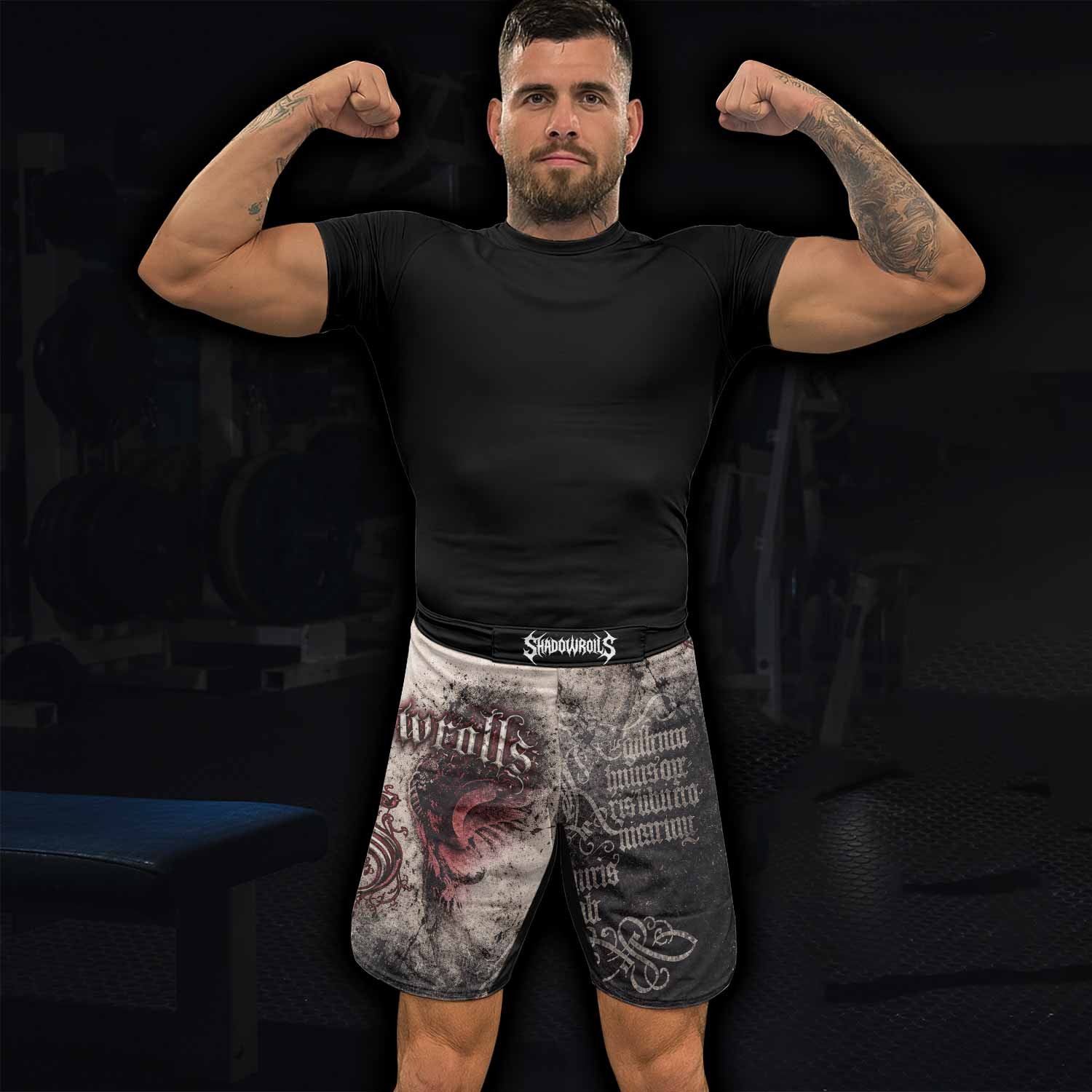 Grunge Smoke Gothic Fight Shorts - lifestyle view