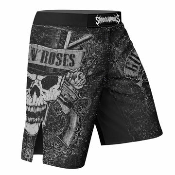 Guns N' Roses Skull Fight Shorts - right side mockup