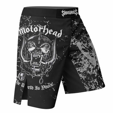 Motörhead The Wörld Is Yours Fight Shorts - right side mockup