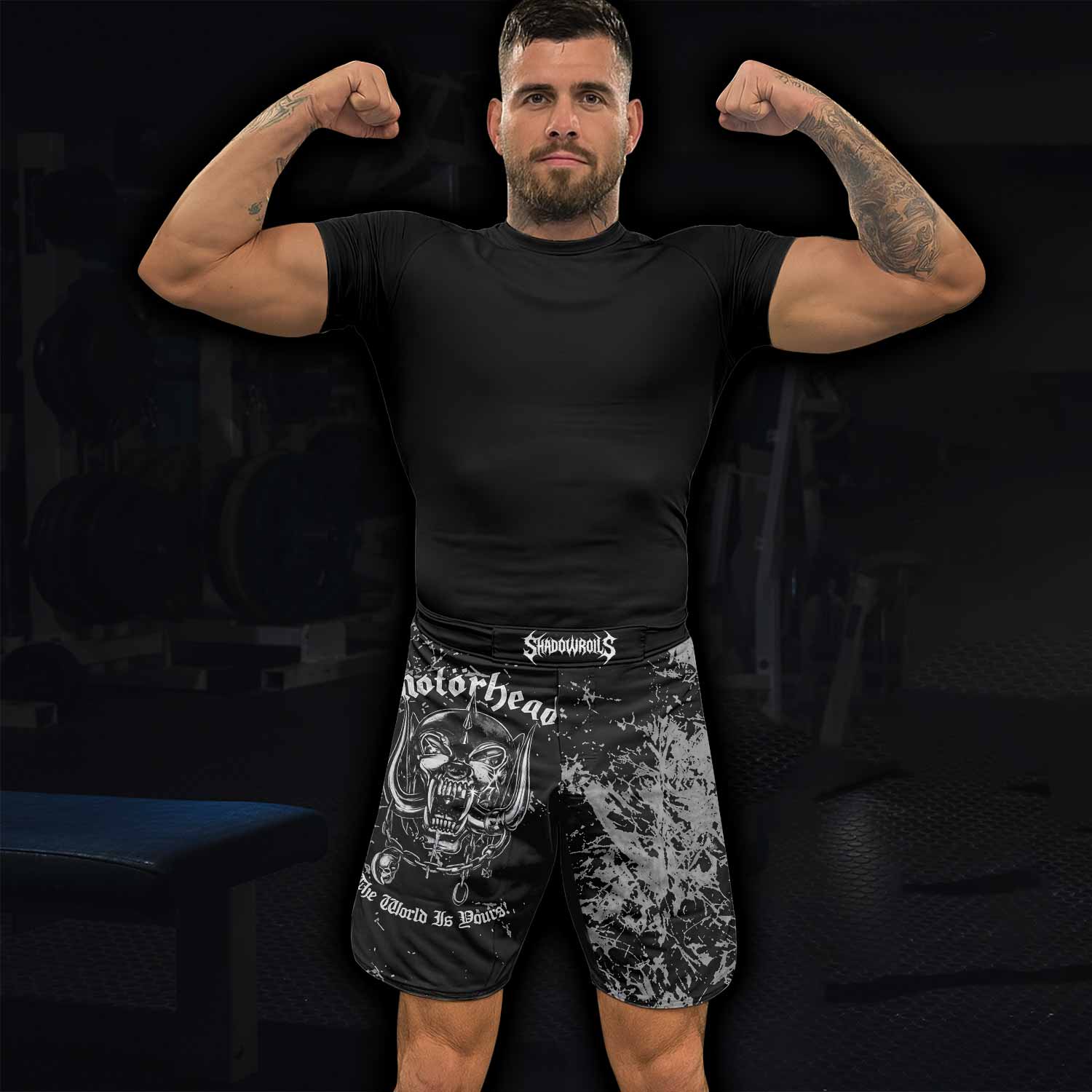 Motörhead The Wörld Is Yours Fight Shorts - lifestyle view