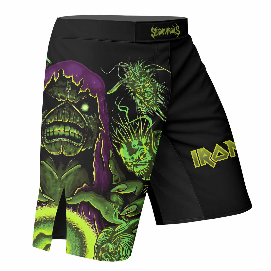 Iron Maiden Run For Your Lives Fight Shorts - right side mockup