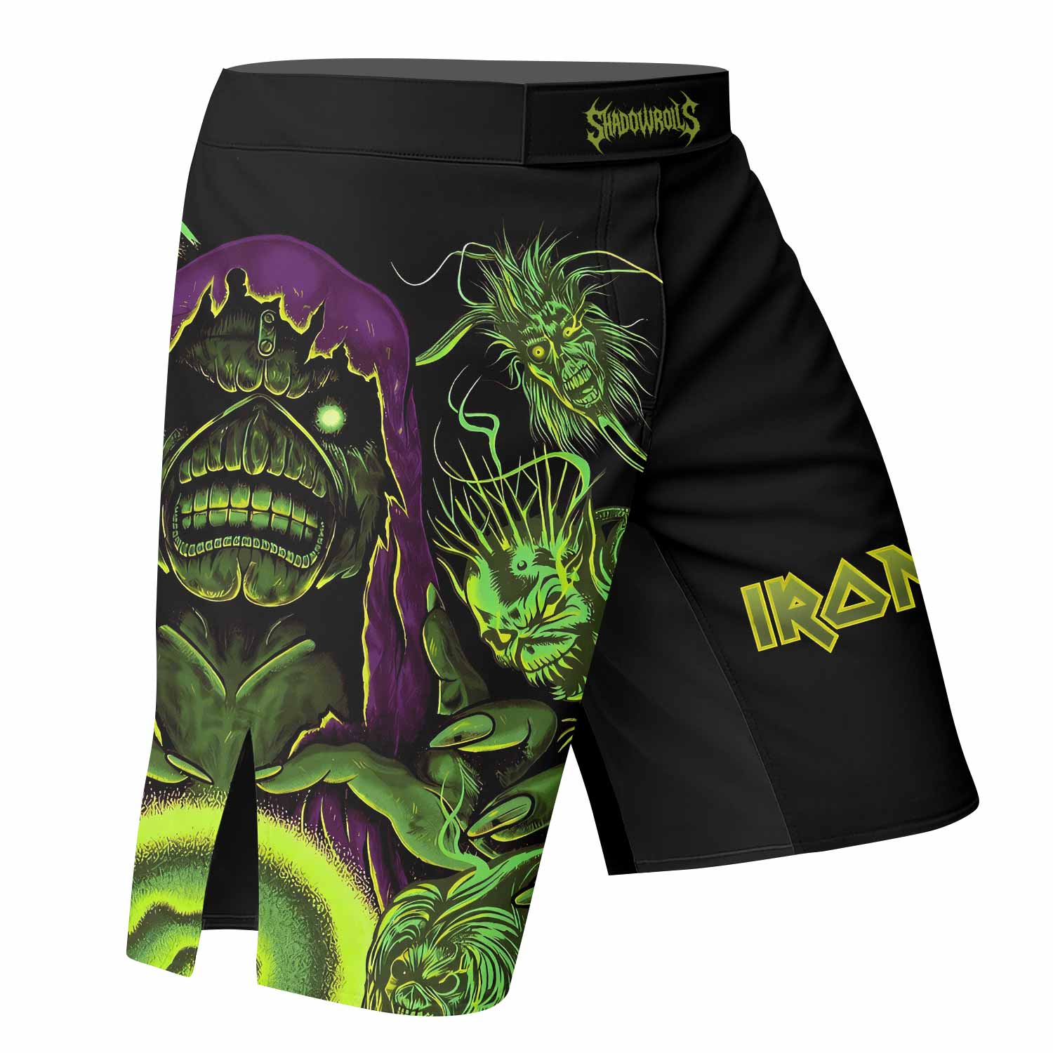 Iron Maiden Run For Your Lives Fight Shorts - right side mockup
