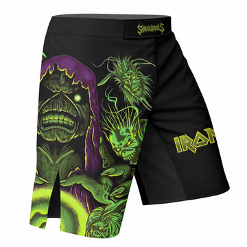 Iron Maiden Run For Your Lives Fight Shorts - right side mockup