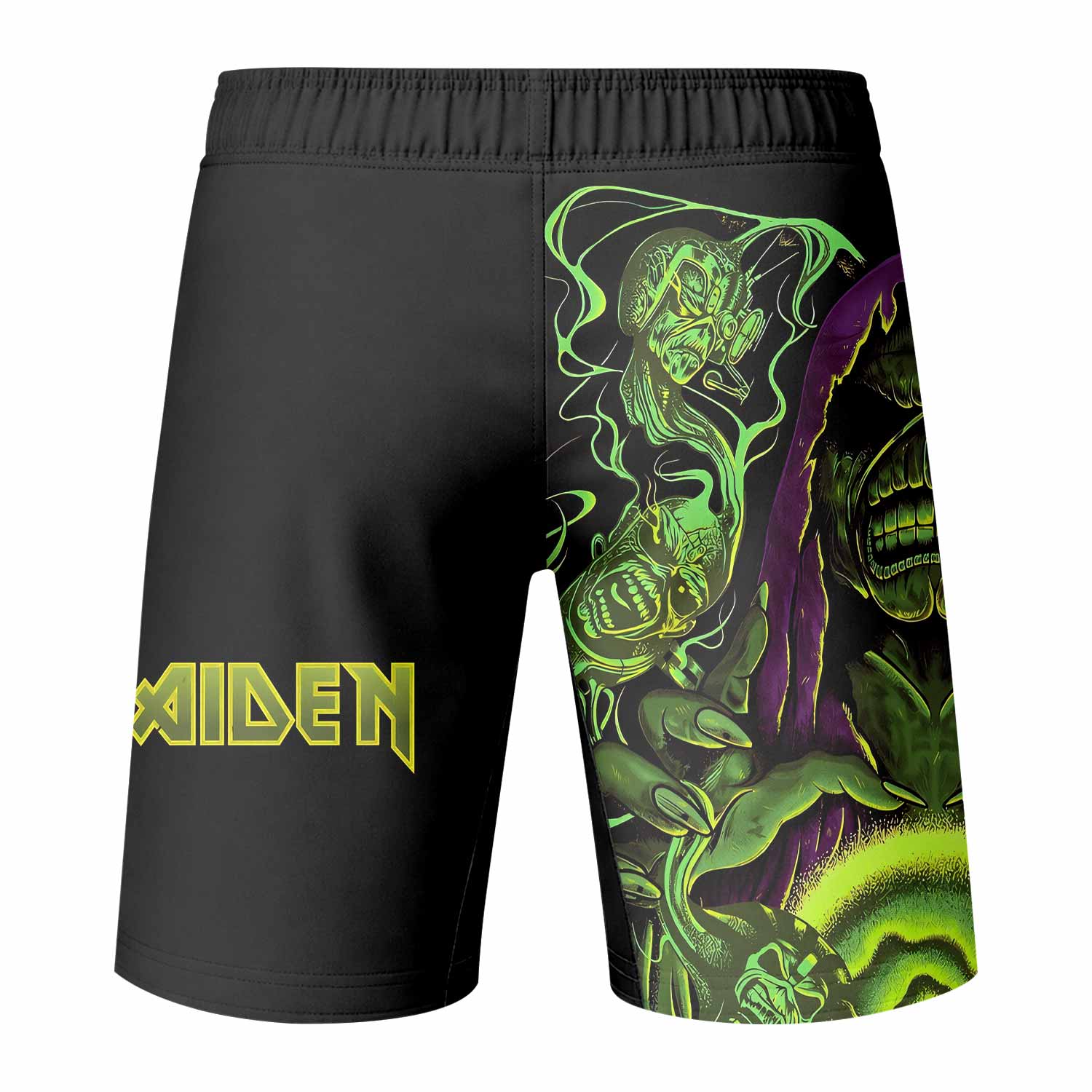 Iron Maiden Run For Your Lives Fight Shorts - back view mockup