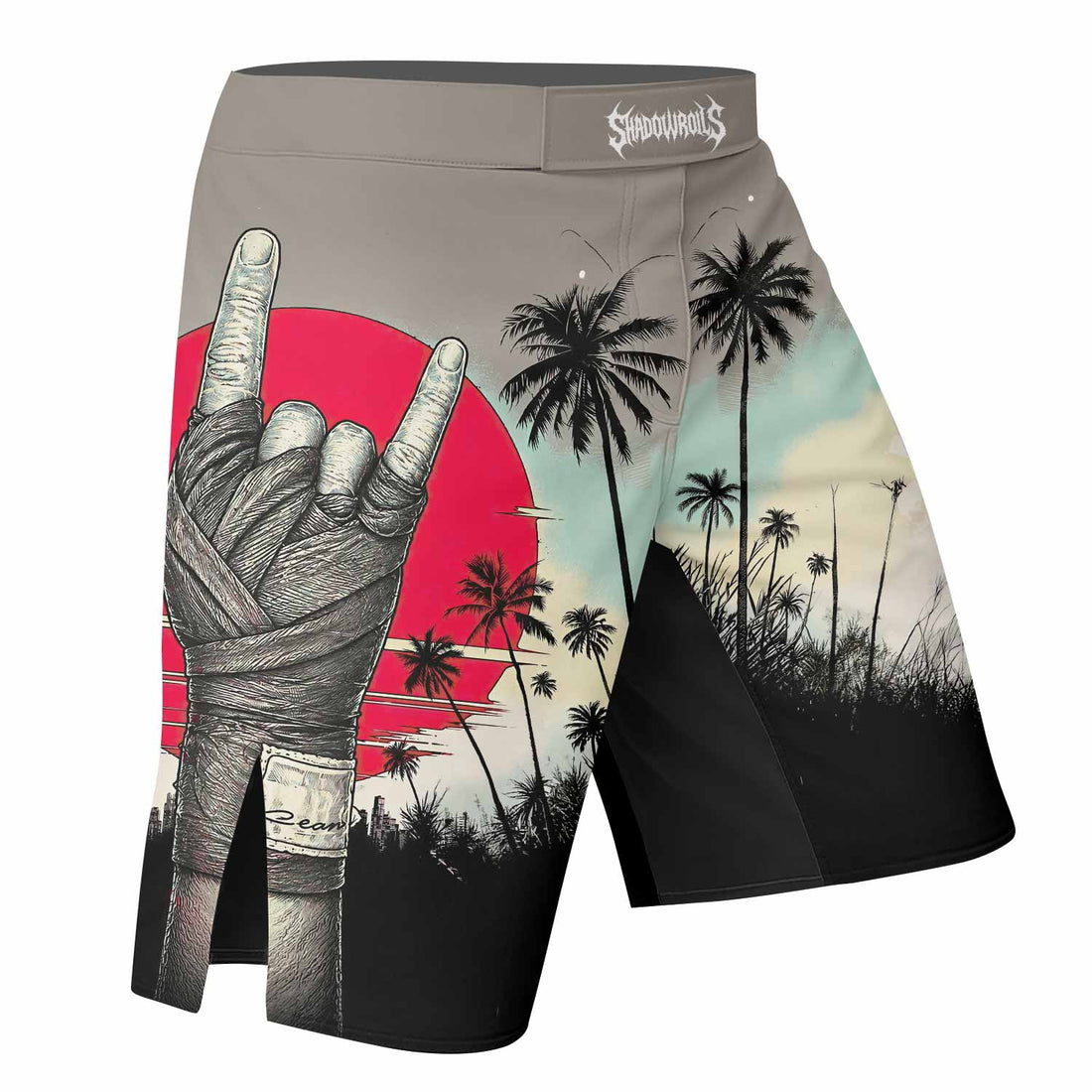 Mötley Crüe Too Fast for Love Fight Shorts - right side mockup