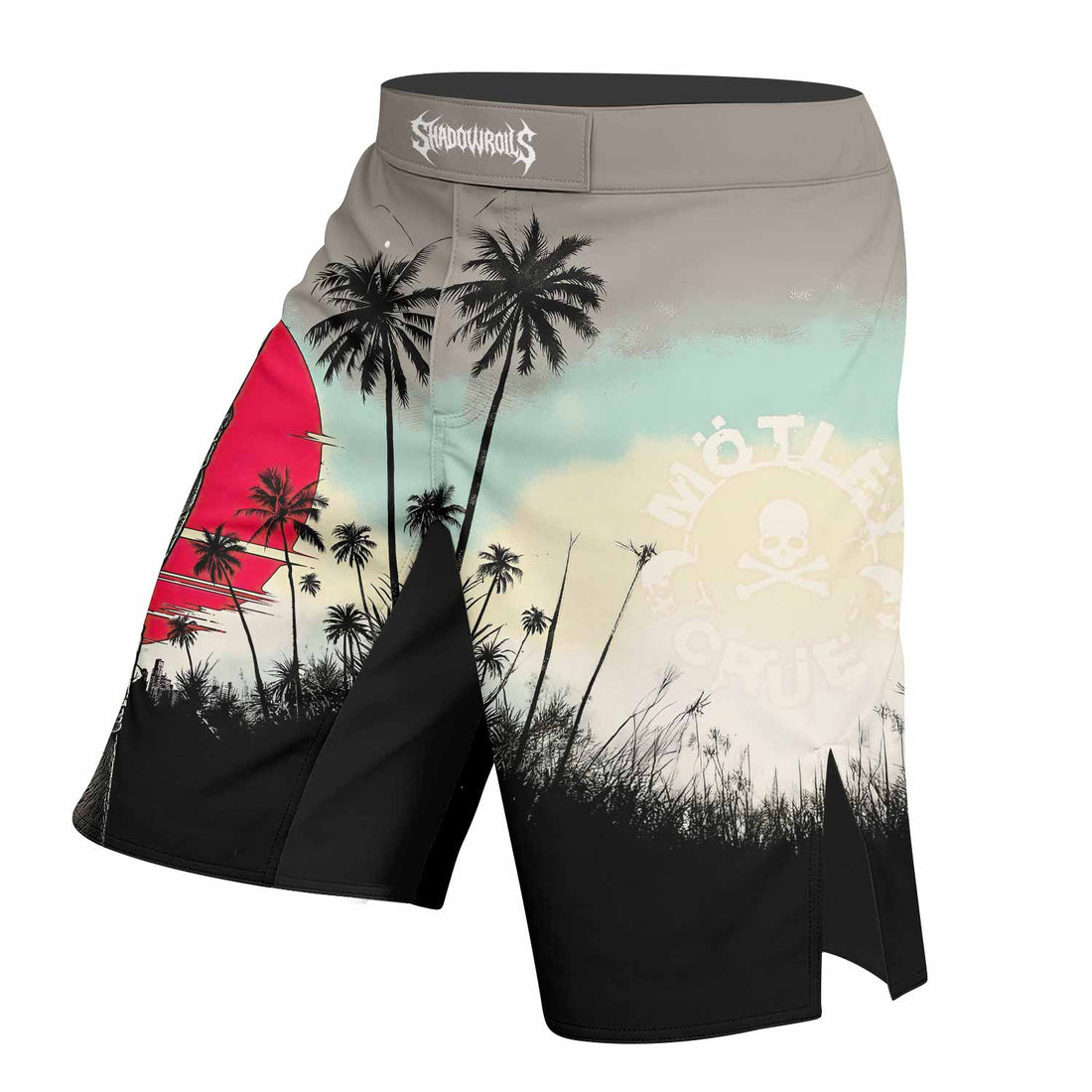 Mötley Crüe Too Fast for Love Fight Shorts - right side mockup
