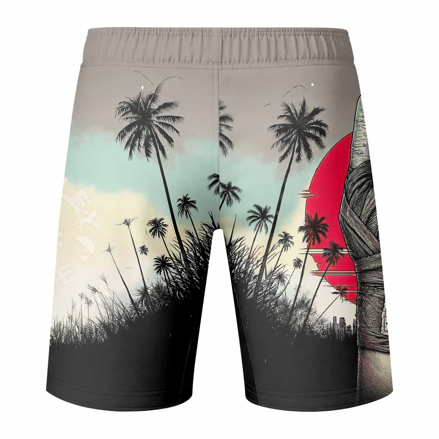 Mötley Crüe Too Fast for Love Fight Shorts - back view mockup