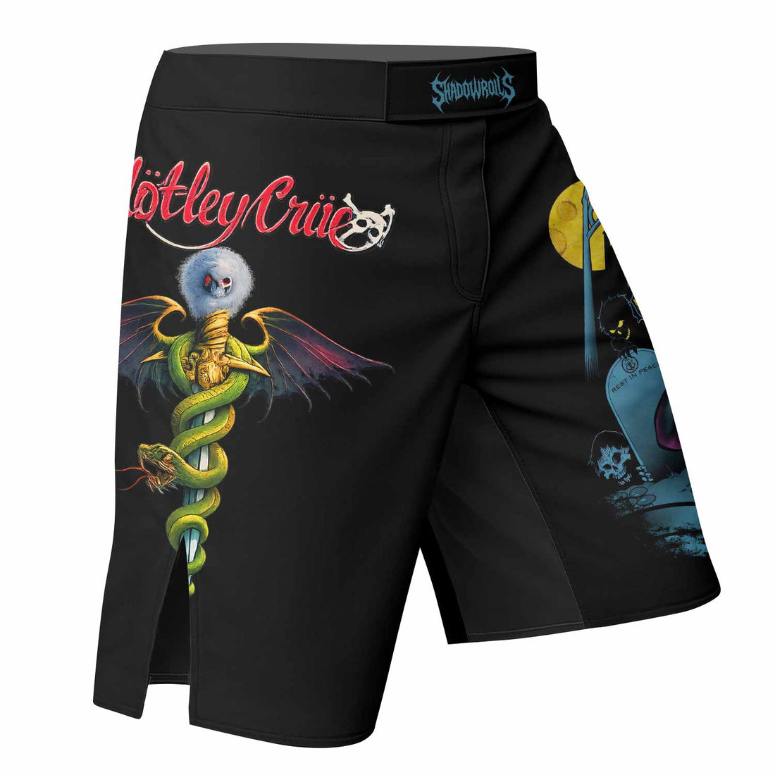 Mötley Crüe Dr. Feelgood Fight Shorts - right side mockup